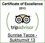 Sunrise Tacos 2013 Sukhumvit 13 Award