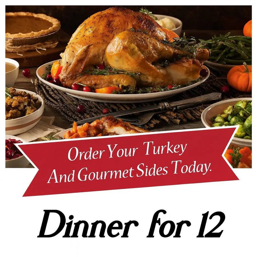 Holiday turkey dinner for 12